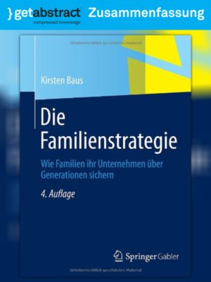 cover image of Die Familienstrategie (Zusammenfassung)